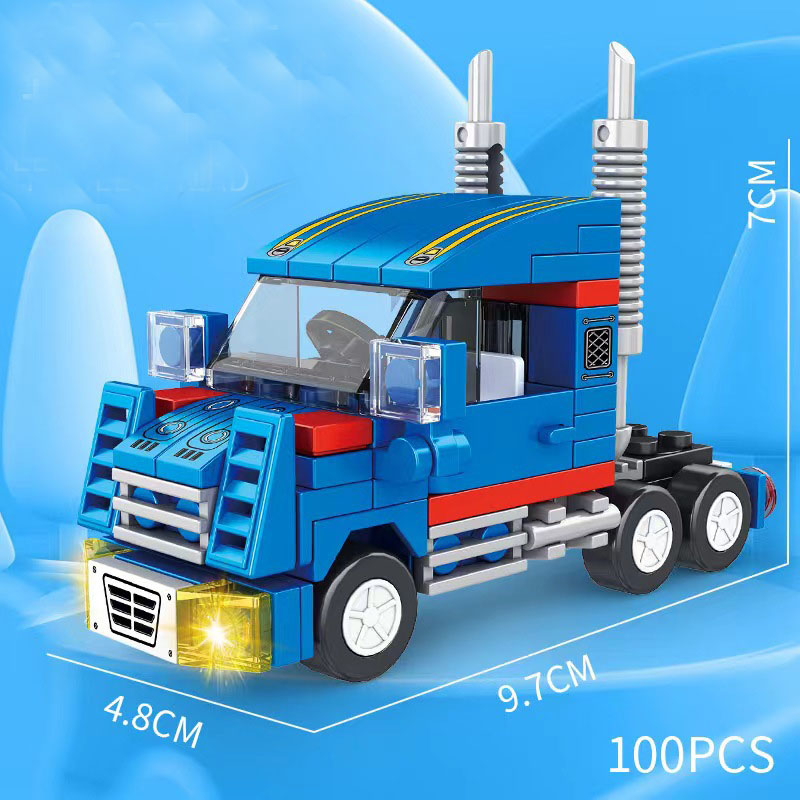 100pc kenworth Tractor trailer truck building blocks toy 