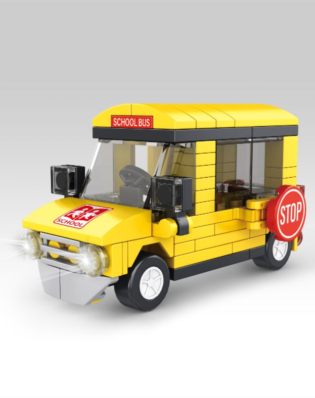 102pc american school bus building blocks toy 