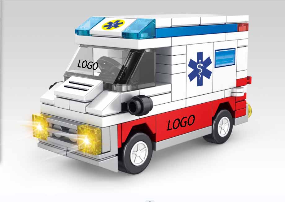 102pc Assembling ambulance vehicle building blocks toy 
