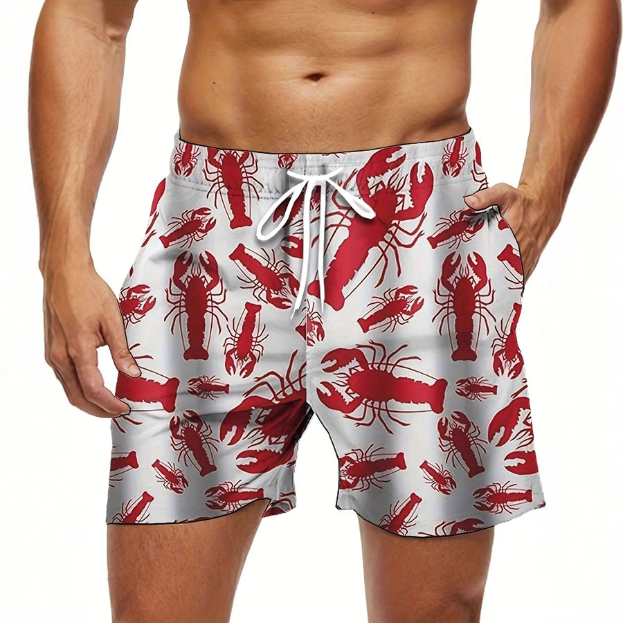  Full color print men's Drawstring hawaiian shorts 